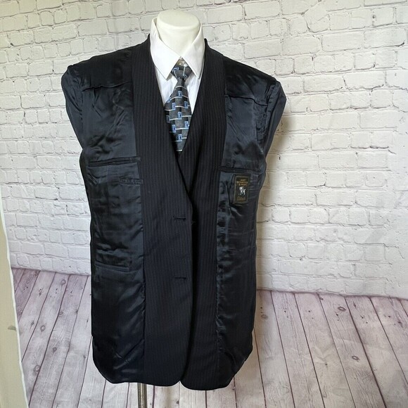 Hart Schaffner Marx Wool Sport Coat Blue Suit Blazer Jacket Size 42S - Picture 7 of 11